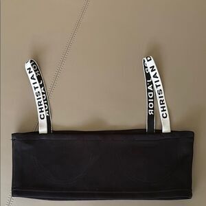 Brandy Melville Black Bandeau with Designer Elastic Straps. Size Medium.